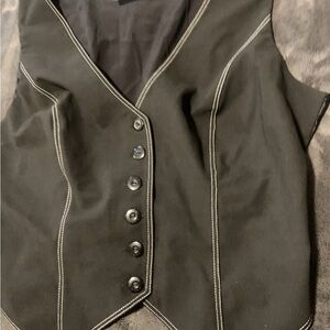 Bebe Black Vest with Contrasting Stitching